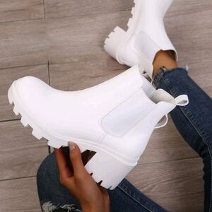 Stylish White Ankle Boots